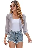 【Material】FULL polyester.Diese damen bolero bestehen aus weichem chiffon stoff, leichtem, atmungsaktiv, hautfreundlich und komfortabel. Setzen sie es in Ihre tasche für abend- und date-nacht, oder packen sie es in Ihrem koffer für reisen.