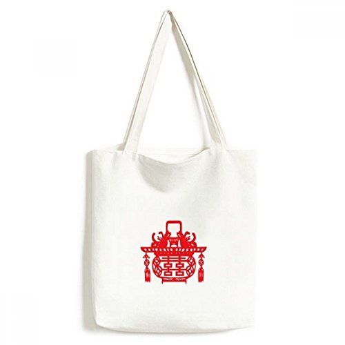 Sac fourre-tout lanterne chinoise rouge lavable pour remplacer les plastiques