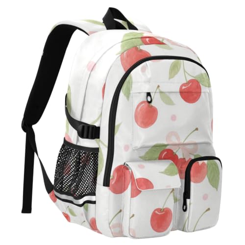 Mochila para laptop de 17.5 pulgadas con diseño de acuarela roja escuela y negocios 2