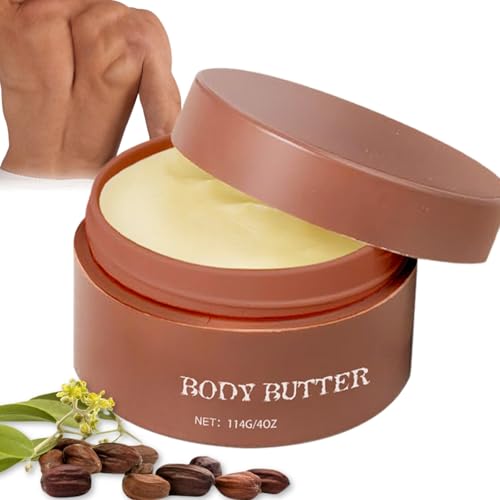 Shea Butter Body Butter, Organic Body Moisturiser for Men, Hydrating Body Butter with Jojoba Oil, Body Lotion for Dry Skin, Lasting Moisture&Soothe Cream,Gift for Father, Husband, Boyfriend (1PC, 1PC)