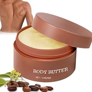 Shea Butter Body Butter, Organic Body Moisturiser for Men, Hydrating Body Butter with Jojoba Oil, Body Lotion for Dry Skin, Lasting Moisture&Soothe Cream,Gift for Father, Husband, Boyfriend, 114G