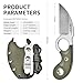 TONIFE Small Fixed Blade Knife Full Tang EDC Camping with Sheath Lanyard and Clip, Blade Length 2.17