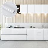 practicalWs リメイクシート 白 光沢 壁紙シール 補修 防水 耐熱シート 壁紙の上から張る つるつる ダイノックシート キャビネット・ドア・壁・テーブル天板 多用途 DIY用 透けない かべがみ おしゃれ 60X500cm