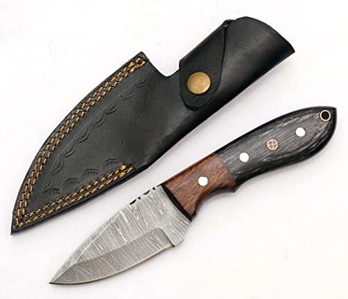 Handmade Damascus Steel Full Tang Fixed Blade Knife-Bushcraft Knife-Hunting Knife, Survival Knife, Fixed Blade Knives & Camping Knives & Hunting Knives With Ergonomic Handle And Real Leather Sheath #TOP2