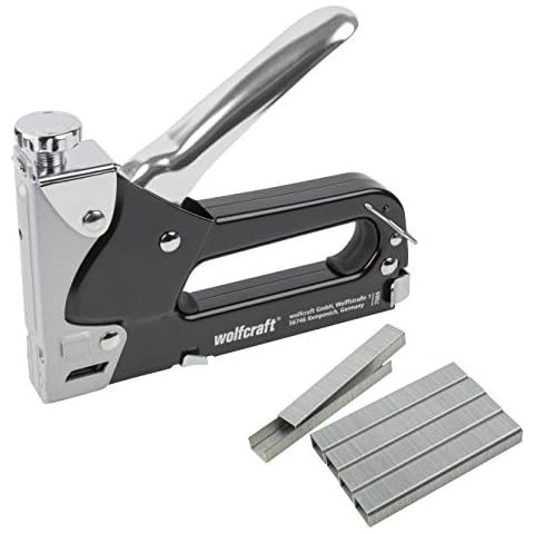 wolfcraft Tacocraft 7 Handtacker Set 7089000 / Leistungsstarker Werkzeugtacker mit regulierbarer Schusskraft inkl. 1000 8 mm Klammern / Ideal für anspruchsvolle Arbeiten und Renovierungen Cover