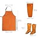 QWORK Leather Welding Apron & Sleeves & Fireproof Shoe Leg Cover, Heat Flame Resistant, Work Apron with Tool Pockets, Welding Safety Boot Covers