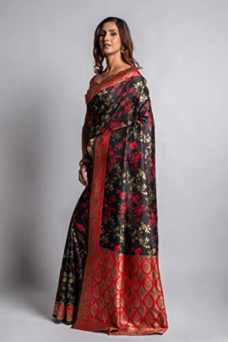 Image of Lilots Women's Designer Banarasi Silk Jacquard Designer Saree With Blouse Piece