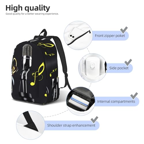 Mochila de viaje ergonómica de notas musicales contra la fatiga en senderismo 5