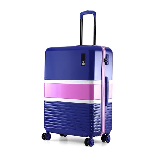 Image of Nasher Miles Mexico Hard-Sided Polycarbonate 8 Wheels Double Spinner Check-in Luggage Blue and Pink 24 inch |65cm Trolley Bag, Medium
