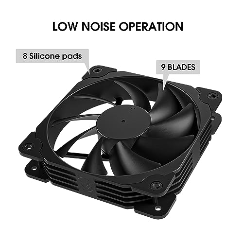 image for Vetroo 3 Pack Black 120mm PC Case Fans High Airflow Low-Noise High Per