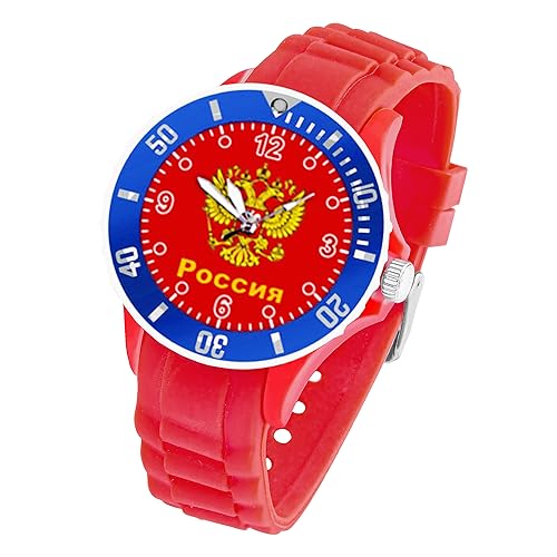 Taffstyle Silikon Armbanduhr Quarz Fan Sport Uhr Sportuhr Silikonuhr Flagge Fahne Weltmeisterschaft WM EM Europameisterschaft Fanartikel Fussball Basketball Eishockey Russland Taffstyle Silikon Armbanduhr Quarz Fan Sport Uhr Sportuhr Silikonuhr Flagge Fahne Weltmeisterschaft WM EM Europameisterschaft Fanartikel Fussball Basketball Eishockey Russland