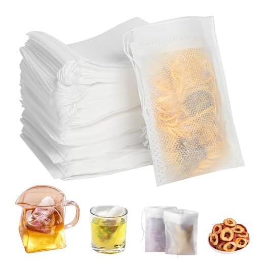 500 Stück Teebeutel für Losen Tee, 7 X 9cm Teefilter für Losen Tee mit Kordelzug Teefilter Papier Teebeutel Zum Selbstbefüllen Tea Bags für Tee Obsttee Teeblumen Gewürz Kräuterpulver Kaffee
