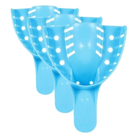 Image of JMU Dental Impression Tray,Bag of 12 Perforated Disposable Trays,1 Large Upper (Pack of 3)