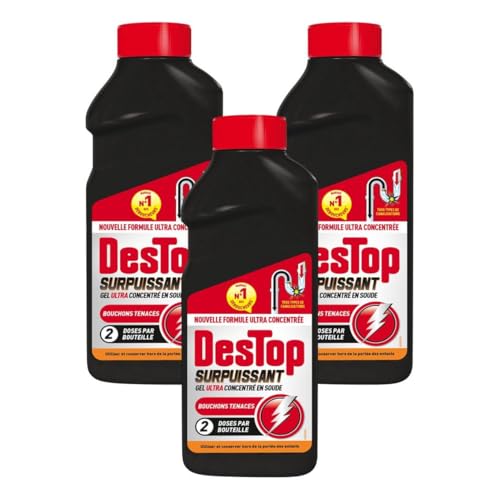Destop Pro Gel déboucheur canalisation - lot de 3 bouteilles de 500ml