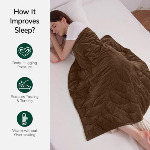 Image of Kaisa Weighted Blanket for Adults 7lbs 41 inch x 53 inch, Soft Heavy Cozy Luxury Crystal Velvet Small Weighted Lap Blanket, All-Season Blanket, Machine Washable, Brown