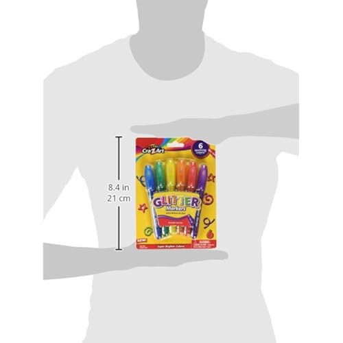 CraZArt Glitter Markers, 6 Count
