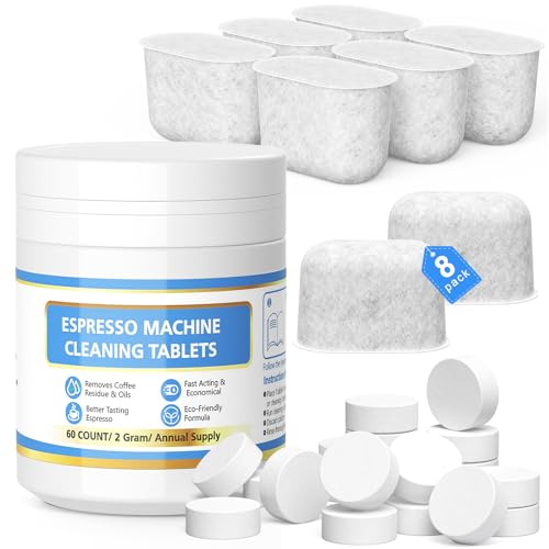 VILLAPOOL Cleaning Tablets and Water Filters for Breville Espresso Machines,