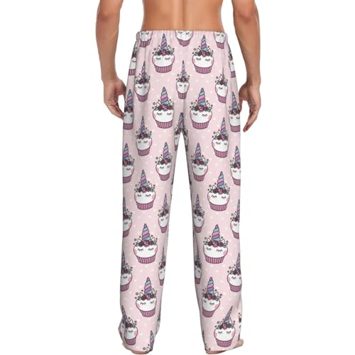 Vosery Mens Pajama Pants - Soft Sleep Lounge Pants for Men, Cute Cupcake Long Casual Men' s PJ Bottoms Pants with Pockets3