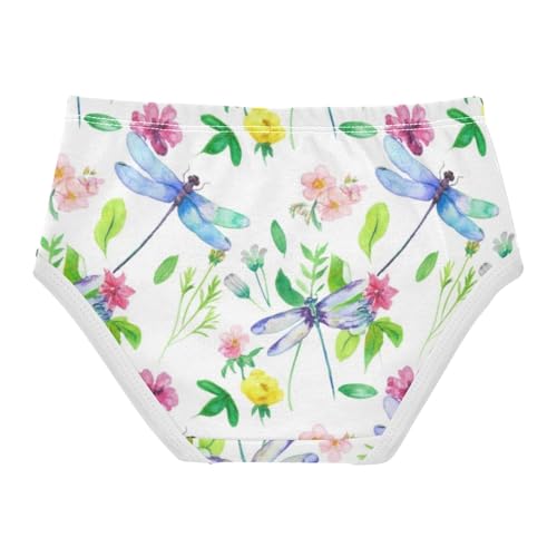 Girls Underwear Toddlers 2t Cotton Girl Panties Cute Print Briefs Girls Undies Floral Dragonflies Flowers2