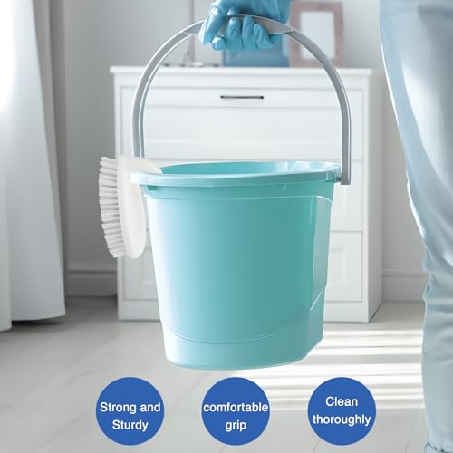 Image of Scrub Brushes for Cleaning Bathtub Scrubber Heavy Duty Scrub Brush with Handle Stiff Bristle Cleaning Brush for Shower, Kitchen, Sink, Bathroom, Floor (Gray)
