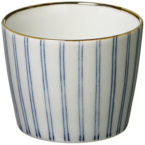Hasami Ware 39487 Aoya Buckwheat Inoguchi Soba Choko Cup, Striped Tokusa Crest Microwave, Dishwasher Safe, Made in Japan