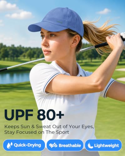 Image of Lightweight Golf Hat for Women Men, UPF 80+ Sun Protection Cap, Breathable Quick-Dry Baseball Cap for Running Sport