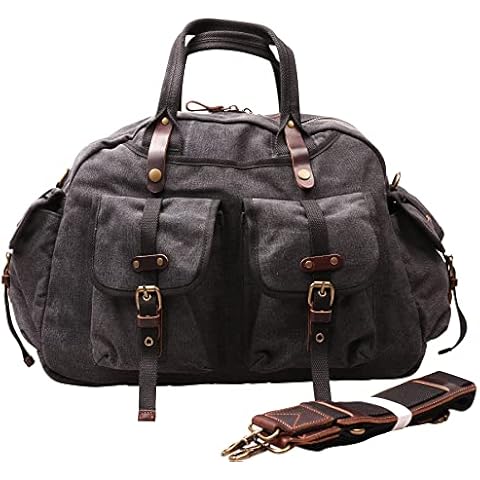 IBLUE Travel Duffel Bags For Men Women Waterproof Canvas Outdoor Sport Handbag With Wet Pocket Shoulder Strap, D1094 (A6, 21in) Cover