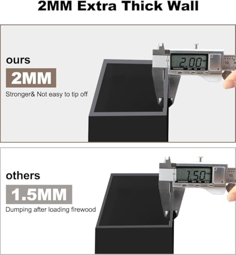 Artigarden Outdoor-Kaminholzregal Aufbau-Set mit 4 Tragstangen für Feuerholzstapel, Hochbelastbares DIY Kaminholz-Gestell für Kantholz 50x100 mm, Schwarz, 1 Paar