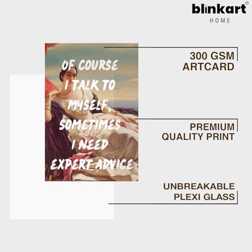 Image of BLINKART Framed Photo - Ofcourse I Talk | Altered Art Theme | Motivational & Inspirational Wall Art Poster for Home, Bedroom, Living Room, Office, Hotel & Gifting - 12x8 Inch