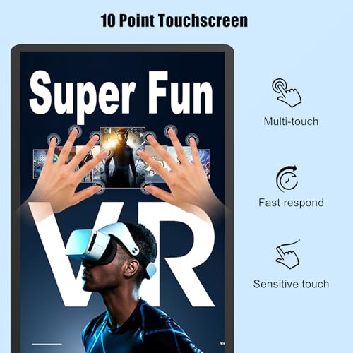 65 Inch Digital Signage Kiosk Touchscreen,8GB+128GB Android 11, Floor Standing Lcd Digital Signage, Commercial Interactive Advertising Display Screen, Digital Signage with Auto Media Player Black