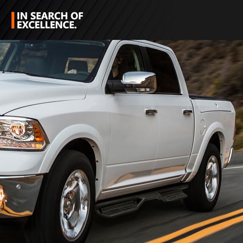 Yzona Y-RUNNING-0043-FBM Quad Cab Running Boards Compatible For 2009-2018 Dodge Ram 1500 (Included 2019-2024 1500 Classic), 2010-2024 Ram 2500 3500 Double/Extended Cab Side Steps, Two Stairs Design Rails Step Nerf Bar thumb #4