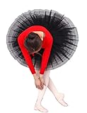 Daydance Teen Girls Professional Tutu Platter Stiff Dance Skirt for Ballet Rehearsal Black