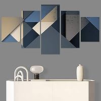 SIGNWIN 5 Panel Canvas Wall Art Modern Art Contemporary Dramatic Geometric Mixed Media Multicolor Patterns for Home Decorations Ready to Hang - 60