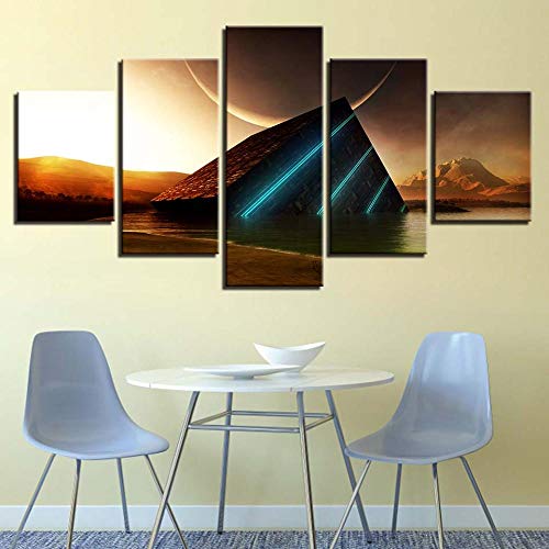 Impression sur toile intissée 5 pièces pour décoration murale de salon
