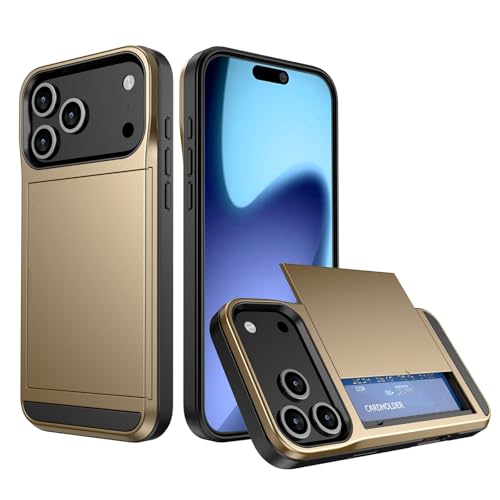 Coque iPhone 17 Pro Max silicone rigide dorée protège objectif coulissant