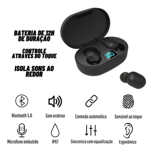 Fone Bluetooth Sem Fio Compativel Com todos Aparelhos Intra Auricular Modelo Atualizado Premium LAGU