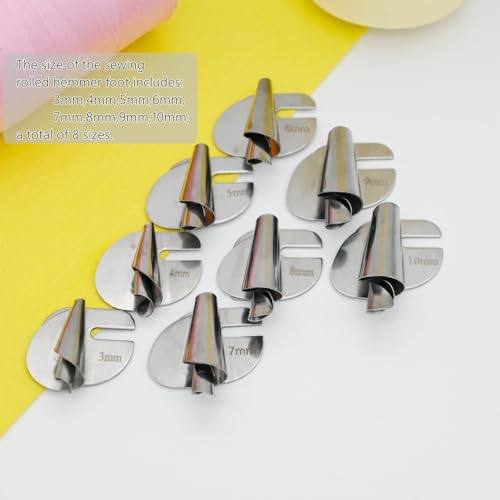 image for Sewing Rolled Hem Presser Foot for Sewing Machine,WENICE 8 Pieces Sewi