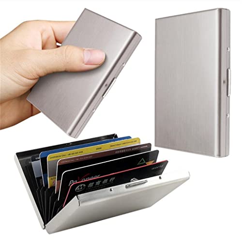 Stainless Steel Credit Card Holder Men Slim Anti Protect Travel ID Cardholder Women Wallet Metal Case (Color : E, Size : 9.5 * 6.5cm)3