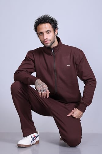 Image of SANE ORIGINALS Winter Fleece Tracksuit with Zip for Men || Full Zipper Sweatshirt and Pajama Set for Men