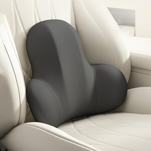 Aikenn 自動車クッション記憶綿内部腰クッション頸椎支持腰痛改善背もたれ低反発腰枕通気性取り付け簡単外套取り外し可能洗濯車自宅オフィス多用四季通用32.5 x 44 x 10 cm (ブラック)