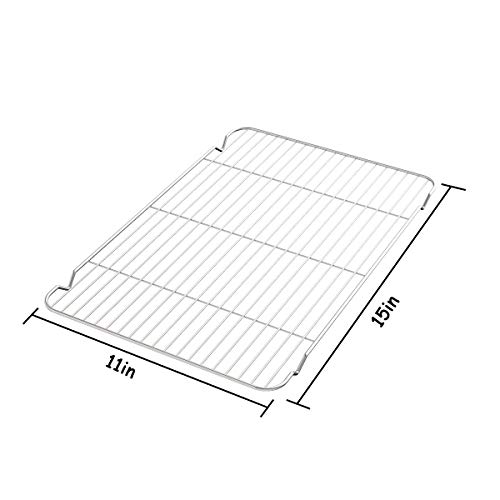 Zacfton Cooling Rack Set Of 3, Baking Rack Stainless Steel Wire Rack For Baking Cooking Roasting Grilling Cooling, 15” X 11” X 0.5” Wire Racks, Fit Various Size Cookie Sheets Oven #TOP2