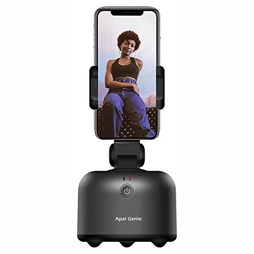 Face Tracking Phone Holder, Auto Face Body Following,Smart Shooting,360°Rotation, Desktop Tripod for Selfie Vlog Live Video YouTube TIK Tok, Universal Stand Apai Genie 2 (Black)