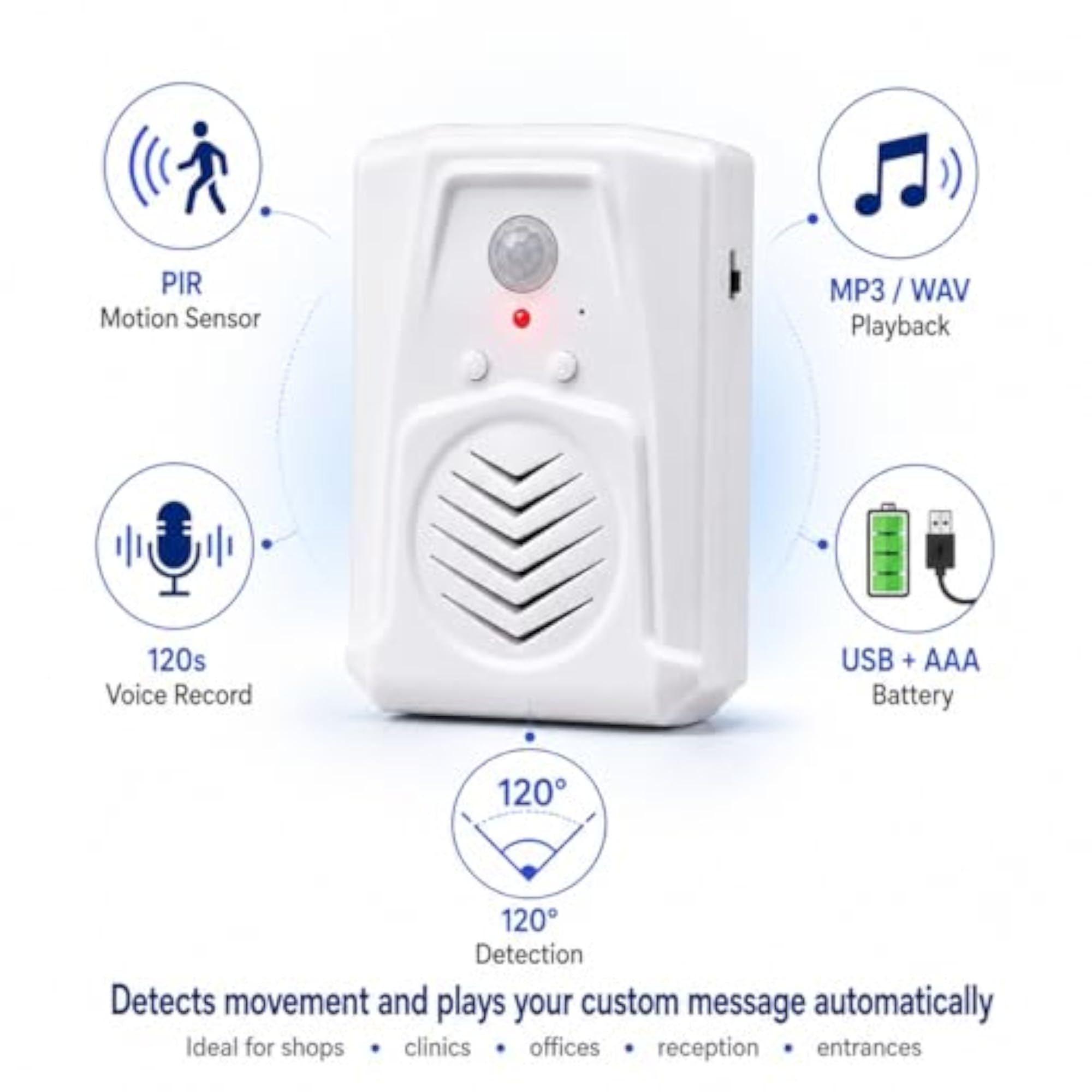 Smart Voice-Logic PIR Motion Sensor Speaker System