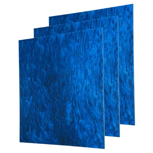 Image of MECCANIXITY 3 Pcs Glitter Pearl Acrylic Sheet,12 inch x 12 inch x 1 /8 inch Pearlescent Cast Pmma Plastic Sheets Extruded Translucent Blanks for DIY Art Crafting Laser Cutting & Engraving,Dark Blue