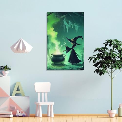 Sorcière Murale Déco Tableau Toile Inspirant Cadeau Idéal Décoration Maison - 4