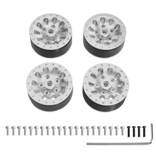 RC�C�����f�����i Compatible With MN 1/12 99s 82 78 D90 For WPL 1/16 C14 RC �J�[�A�b�v�O���[�h�p�[�c�ƌ݊����A���~�����^�C���n�u�O�a 36 �~�����[�g���� 16 �~�����[�g��(Silver)