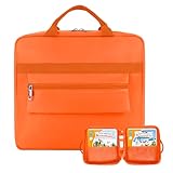 Wetry Tragetasche für TipToi Bücher, Stift und Zubehör, Platz für 8 bis zu 10 Bücher - zum Aufbewahren, Organisieren und Transportieren (Orange)
