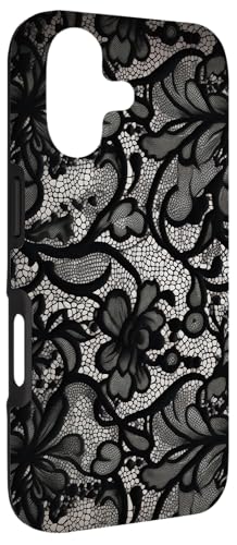 Hülle für iPhone 17 Schwarze Spitze, Vintage-Muster