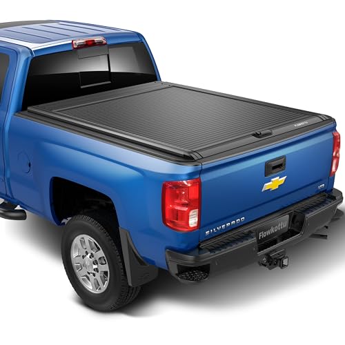 Image of Flowkottu Retractable Tonneau Cover Fit Chevy Silverado Sierra Truck Bed