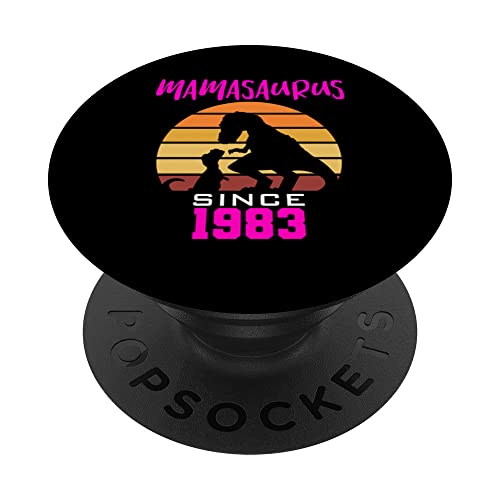 Mamasaurus since 1983 PopSockets Swappable PopGrip, Black
